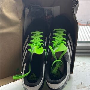 Adidas Men's Black and Neon Green Athletic Shoes